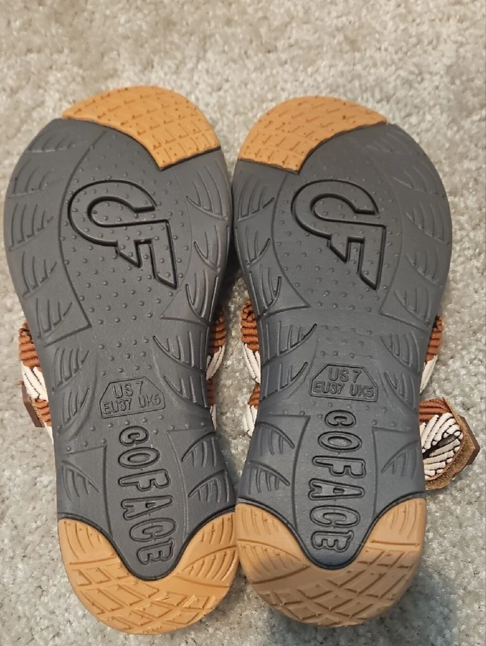 Braided Tan & Cream Women’s Thong Sandals